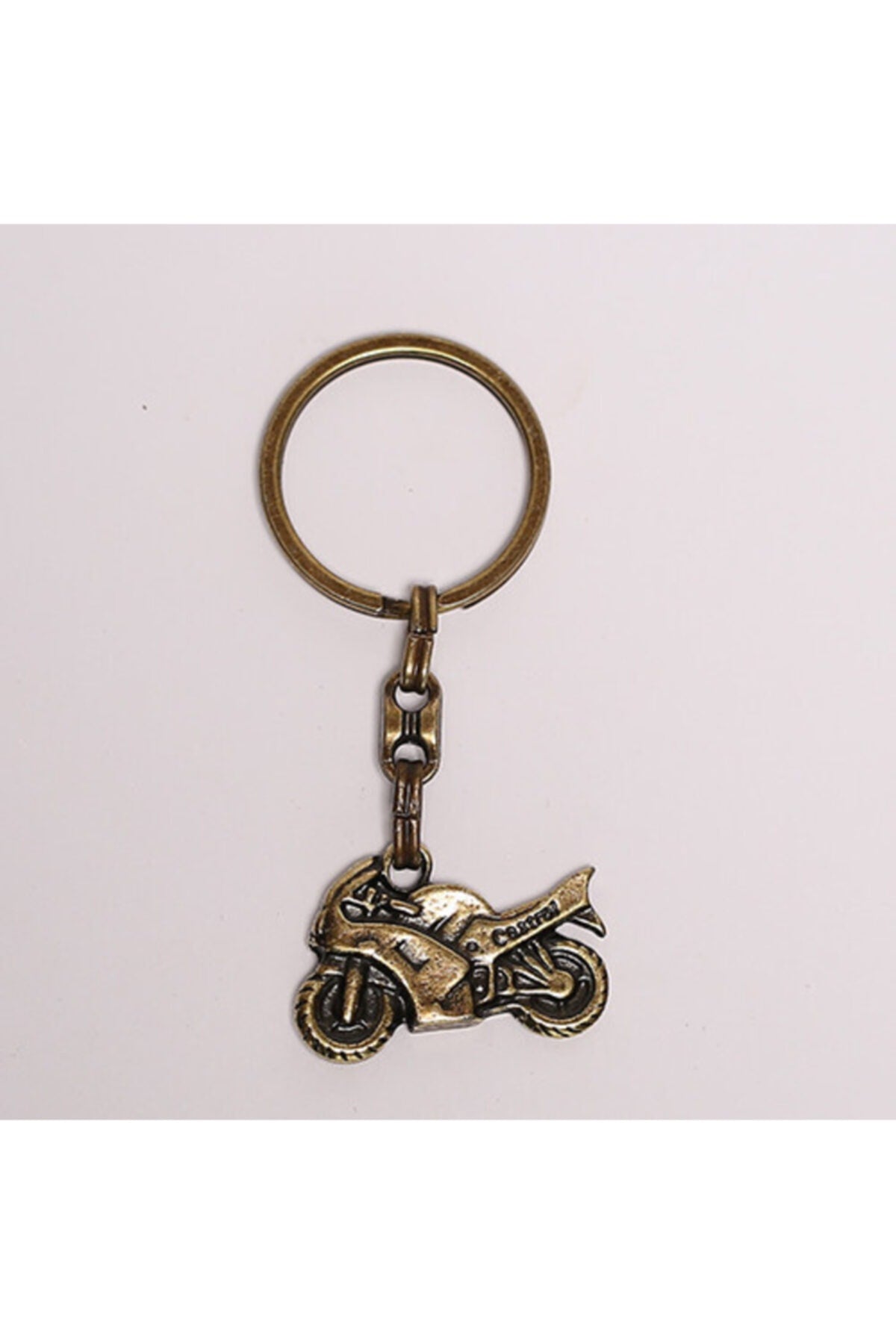 Yenihayat Motosiklet Figürlü Bronz Gergi Krom Anahtarlık