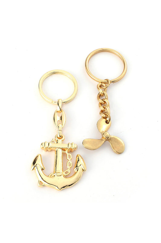 Denizci 3D Çapa Ve Pervane Anahtarlık Gold ''NewLifePromosyon'' MDL10