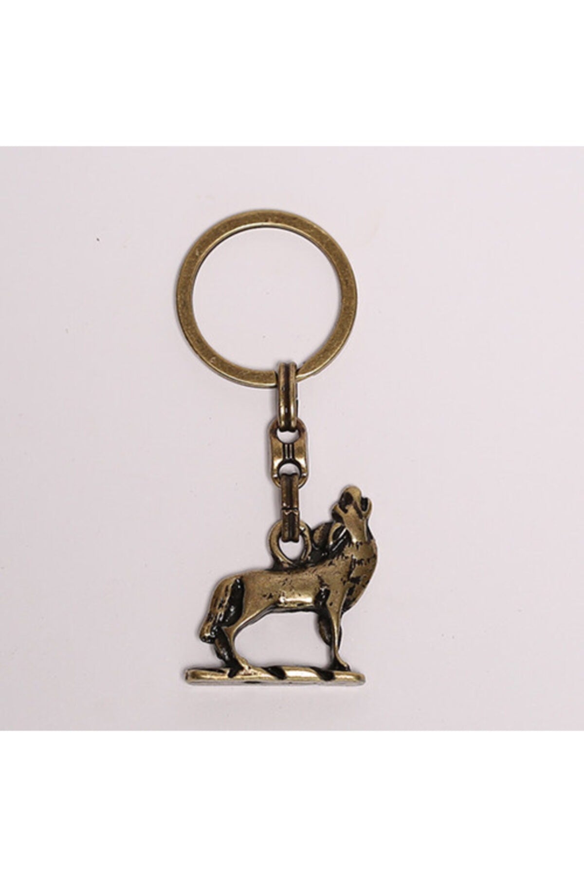 Yenihayat Kurt Temalı Bronz Rengi Krom Anahtarlık