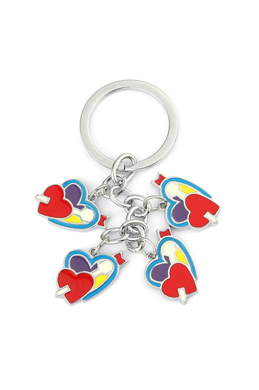 Renkli Kalpler Tasarımlı Anahtarlık ''NewLifePromosyon'' MDL524