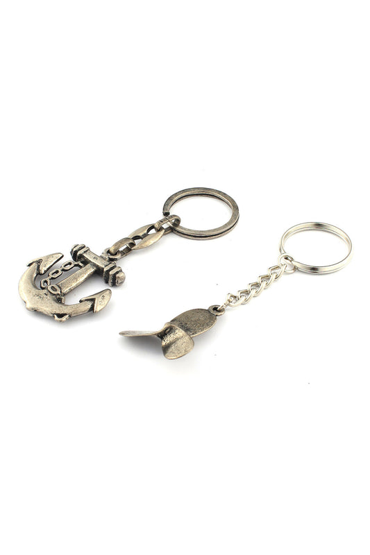 2'Li Eskitme 3D Pervane Ve Çapa Tasarımlı Anahtarlık ''NewLifePromosyon'' MDL458