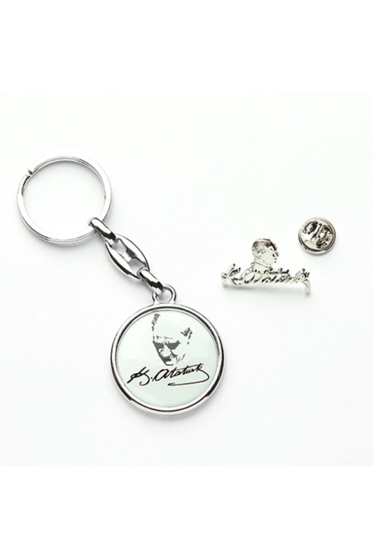 Mustafa Kemal Atatürk Tasarımlı Anahtarlık ve Imza Rozet