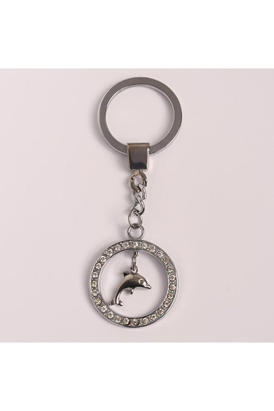 Taşlı Yunus Tasarımlı Çelik Anahtarlık