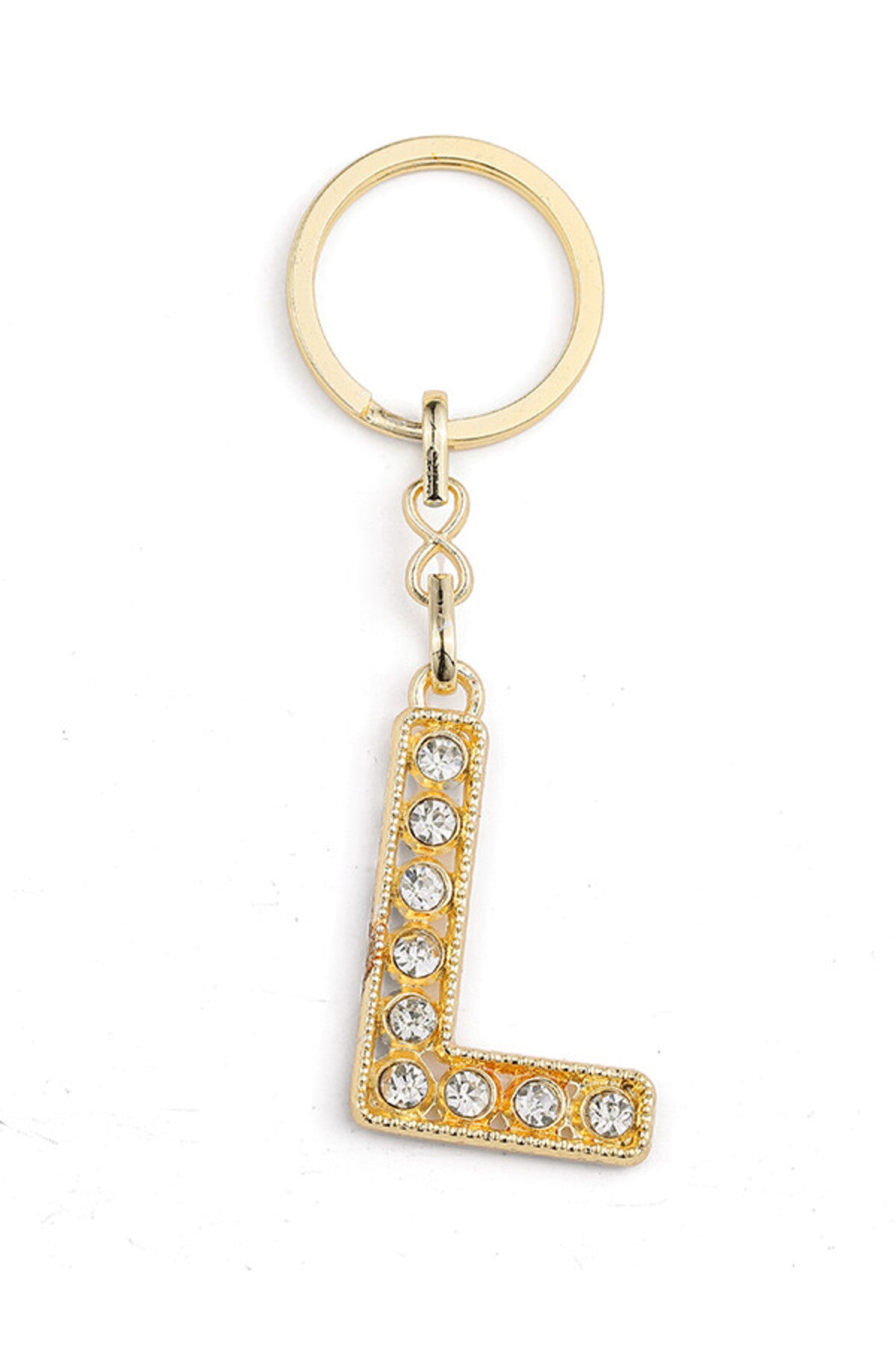 HARF TAŞLI ŞIK ANAHTARLIK GOLD L HARFİ
