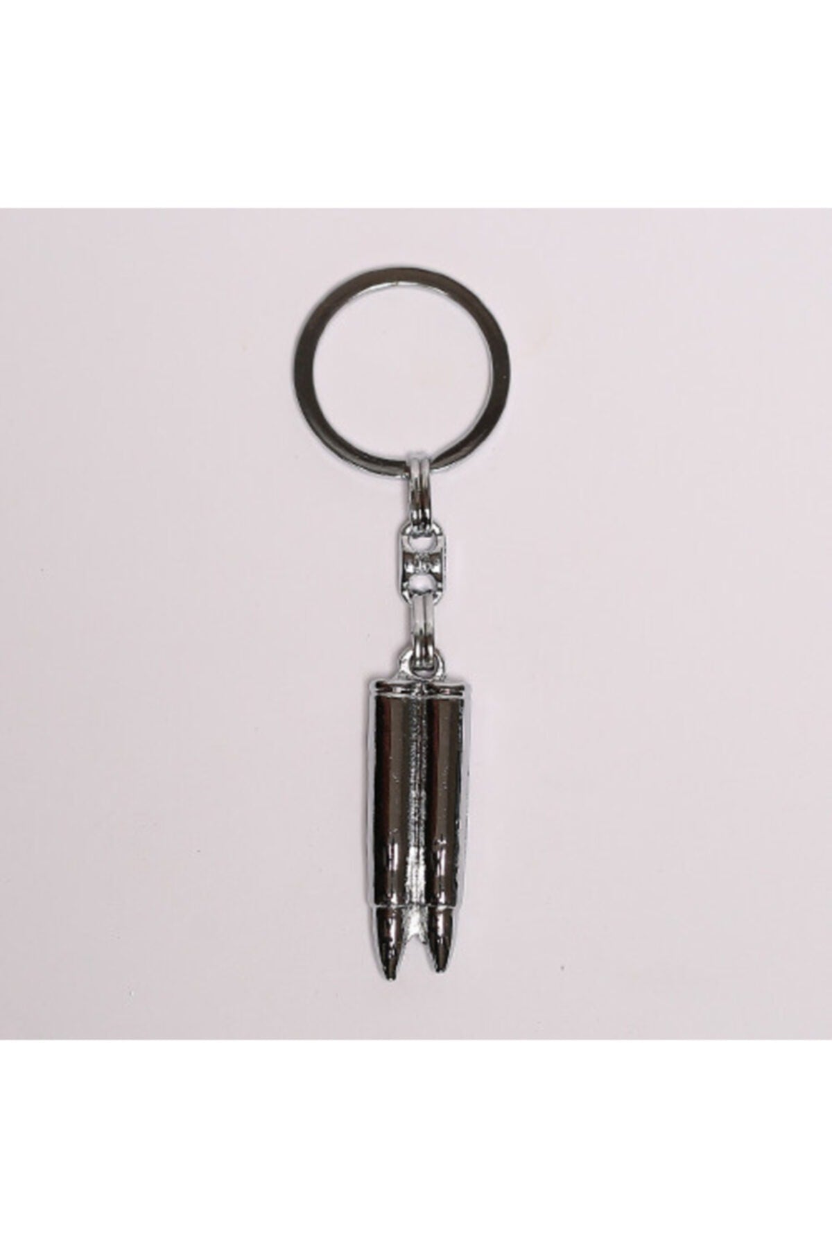 Yenihayat Gümüş Rengi Mermi Figürlü Çelik Anahtarlık
