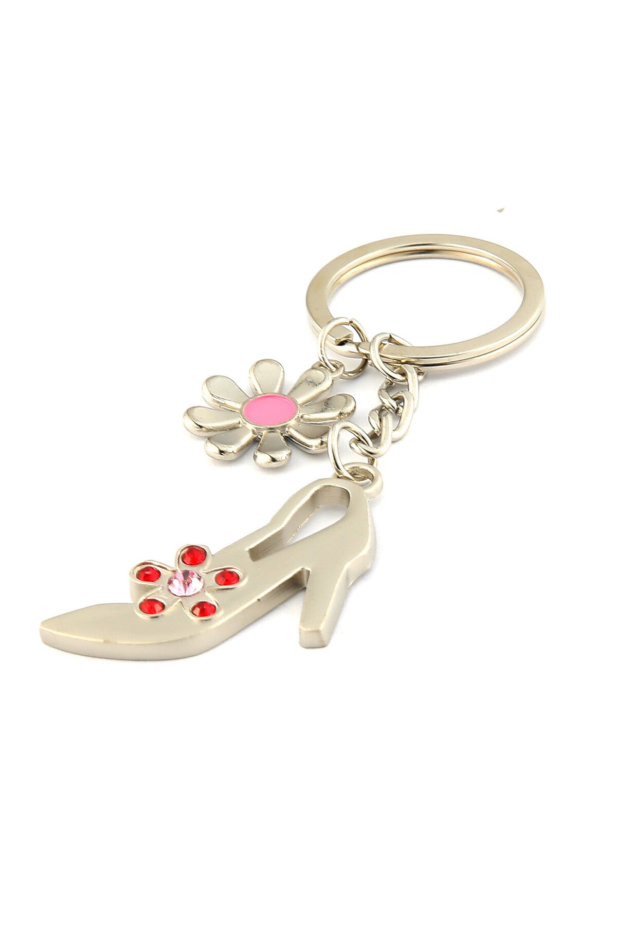 3D Taşlı Çiçekli Stiletto Ayakkabı Tasarımlı Anahtarlık ''NewLifePromosyon'' MDL388
