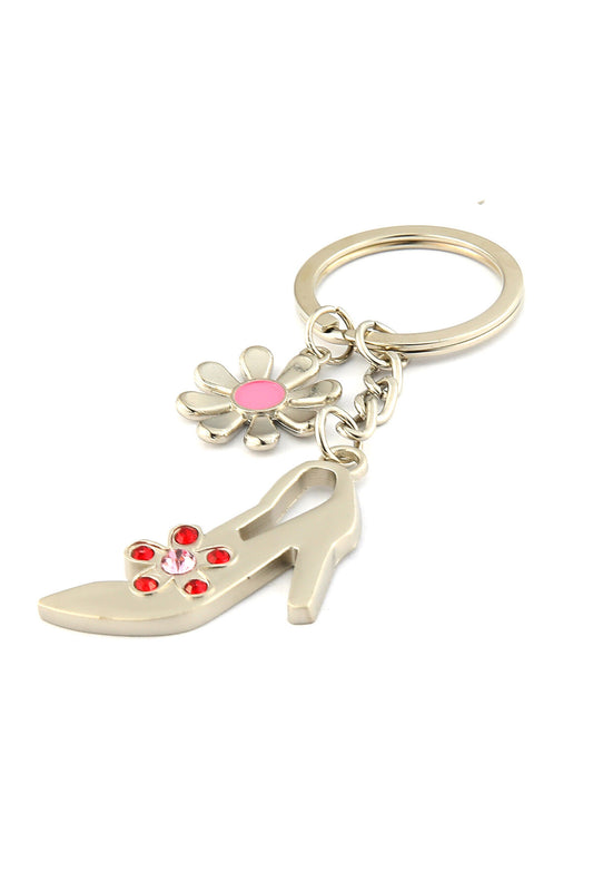 3D Taşlı Çiçekli Stiletto Ayakkabı Tasarımlı Anahtarlık ''NewLifePromosyon'' MDL388