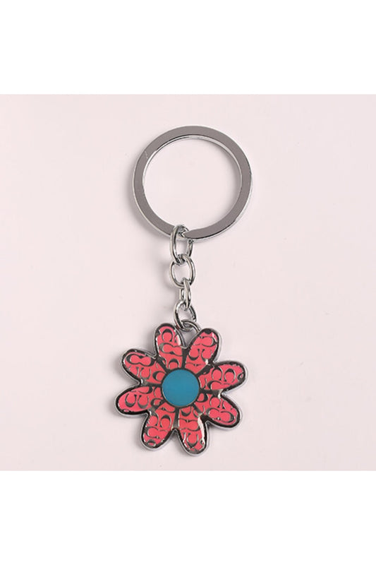 Çiçek Tasarımlı Metal Anahtarlık