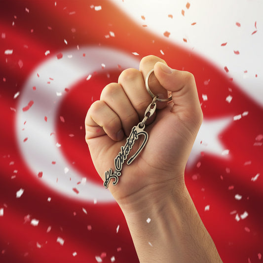 Eskitme Mustafa Kemal Atatürk İmza Anahtarlık ''NewLifePromosyon'' MDL457