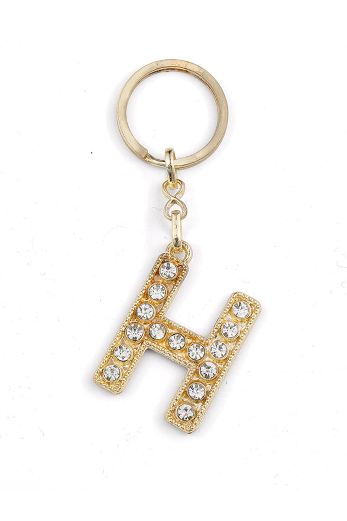 HARF TAŞLI ŞIK ANAHTARLIK GOLD H HARFİ