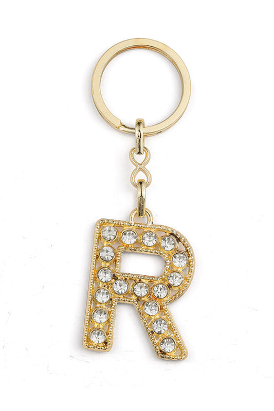 HARF TAŞLI ŞIK ANAHTARLIK GOLD R HARFİ
