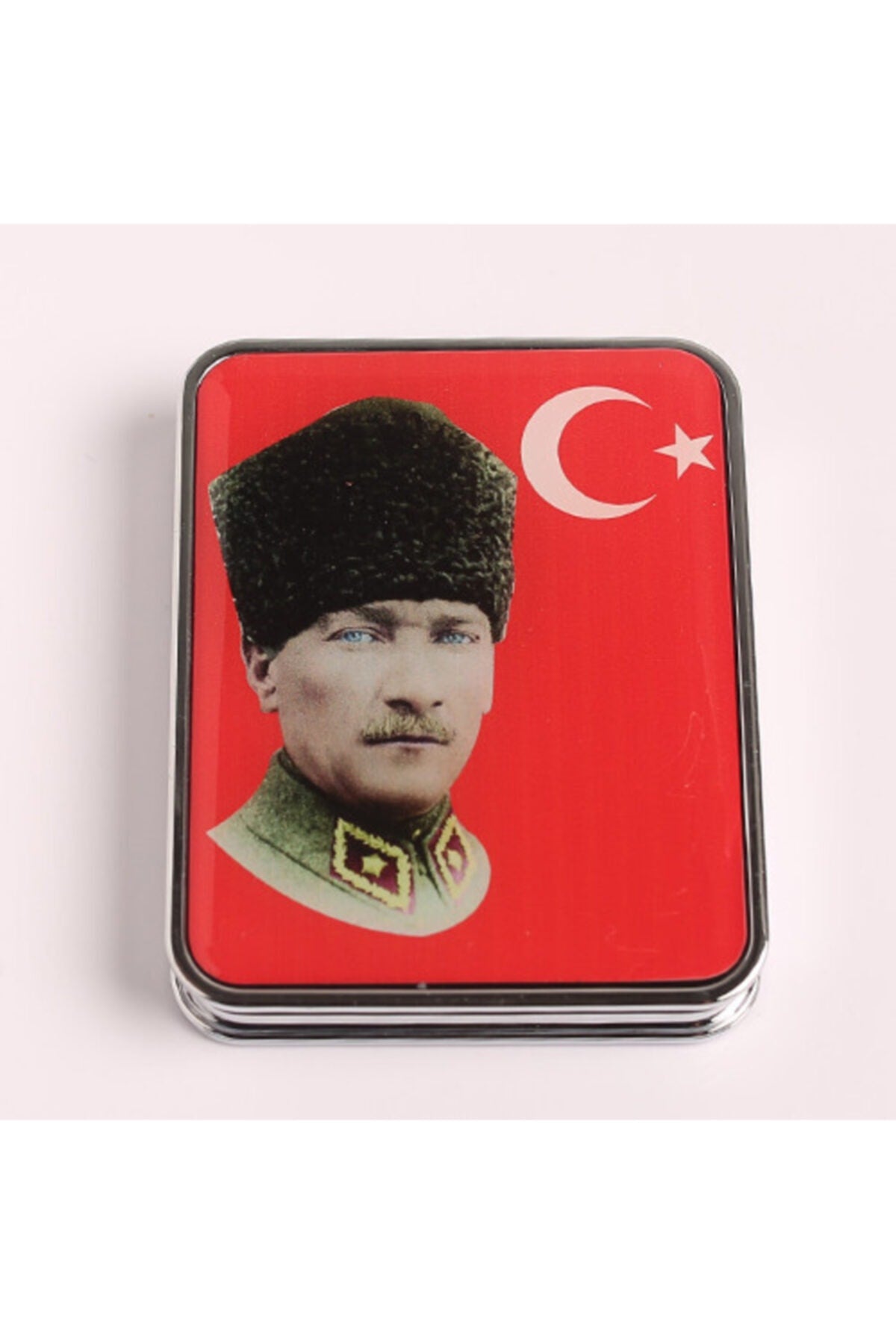 Atatürk Temalı Çelik-metal Çift Aynalı Ayna