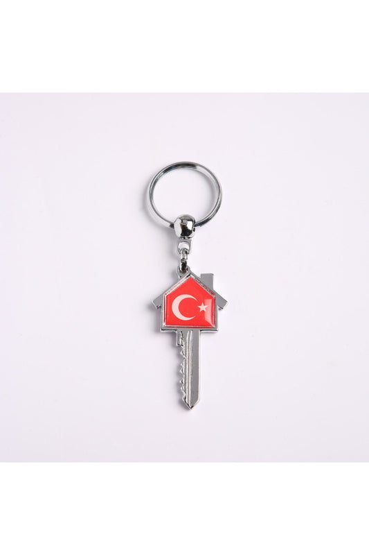 Türk Bayrağı Temalı Anahtar Tasarımlı Anahtarlık