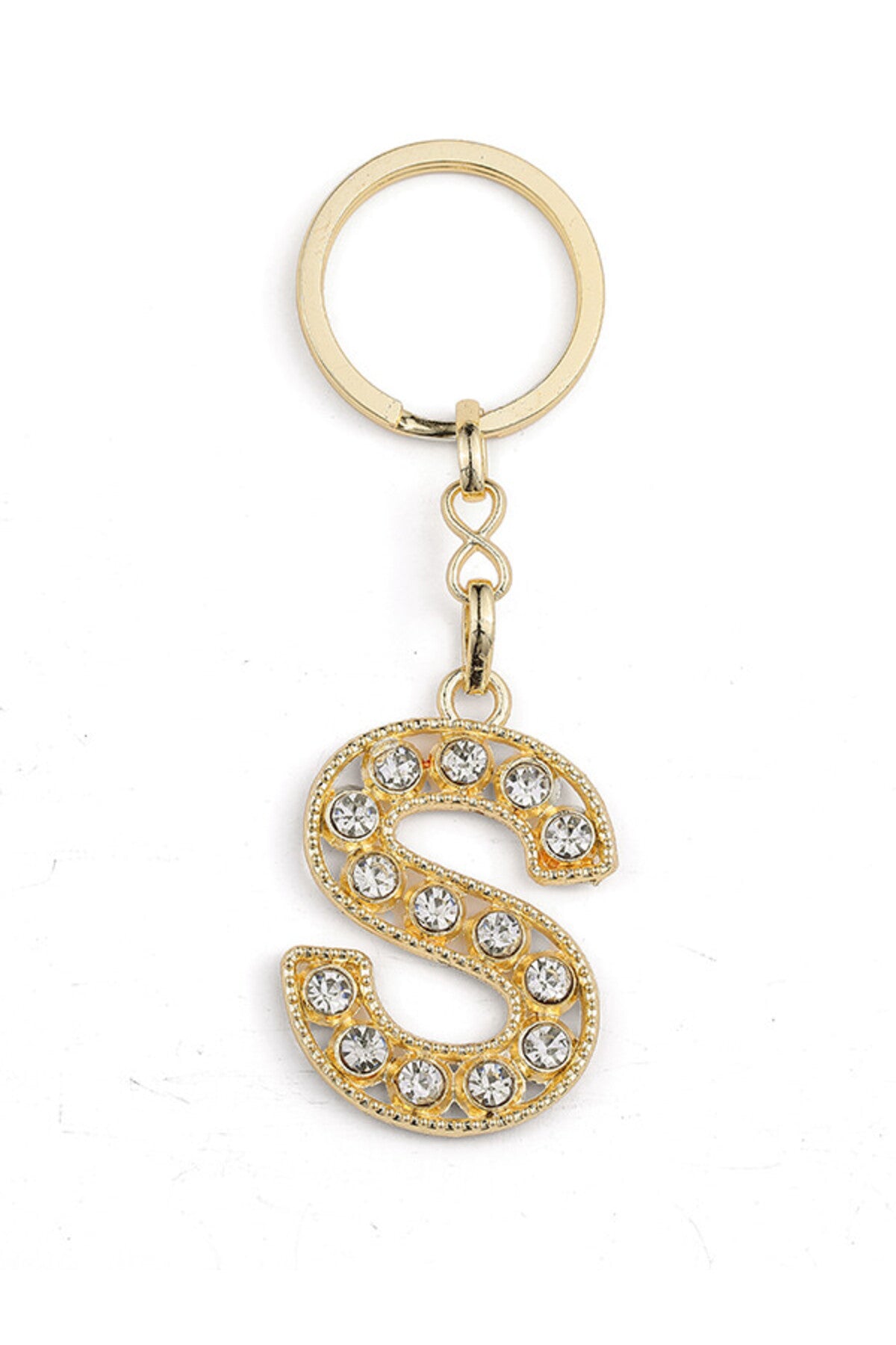 HARF TAŞLI ŞIK ANAHTARLIK GOLD S HARFİ