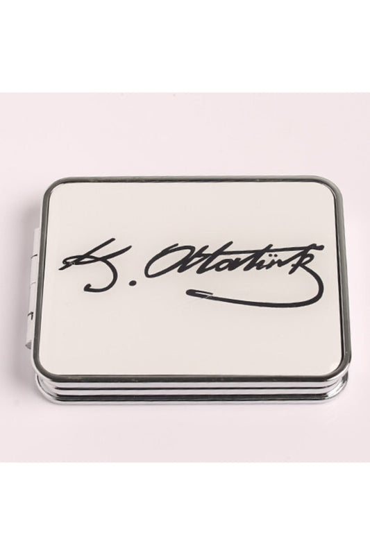 Atatürk Imza Tasarımlı Çift Aynalı Ayna