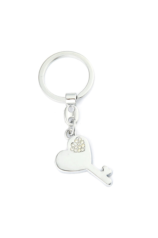 Taşlı Kalplı Anahtar Tasarımlı Anahtarlık ''NewLifePromosyon'' MDL529