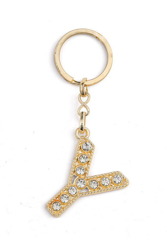 HARF TAŞLI ŞIK ANAHTARLIK GOLD Y HARFİ