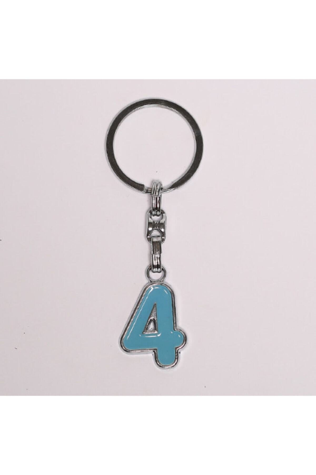 Yenihayat Açık Mavi 4 Rakamlı Çelik Anahtarlık