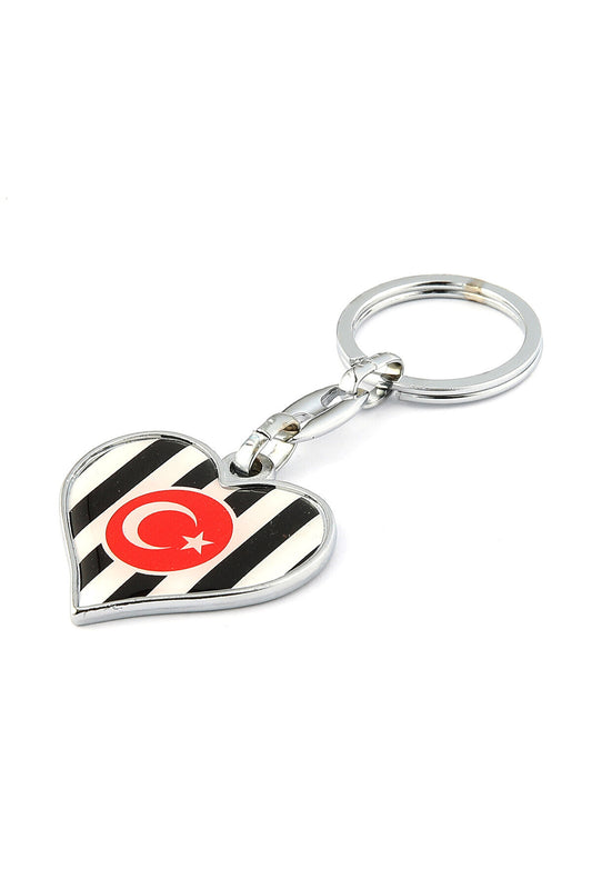 siyah beyaz Türk Bayrağı Temalı Anahtarlık ''NewLifePromosyon''