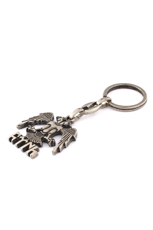 Eskitme Türk Yazılı Çift Başlı Kartal Tasarımlı Anahtarlık ''NewLifePromosyon'' MDL491