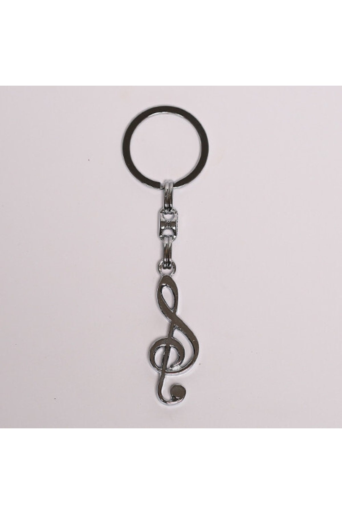 Violin Temalı Gümüş Rengi Metal Anahtarlık