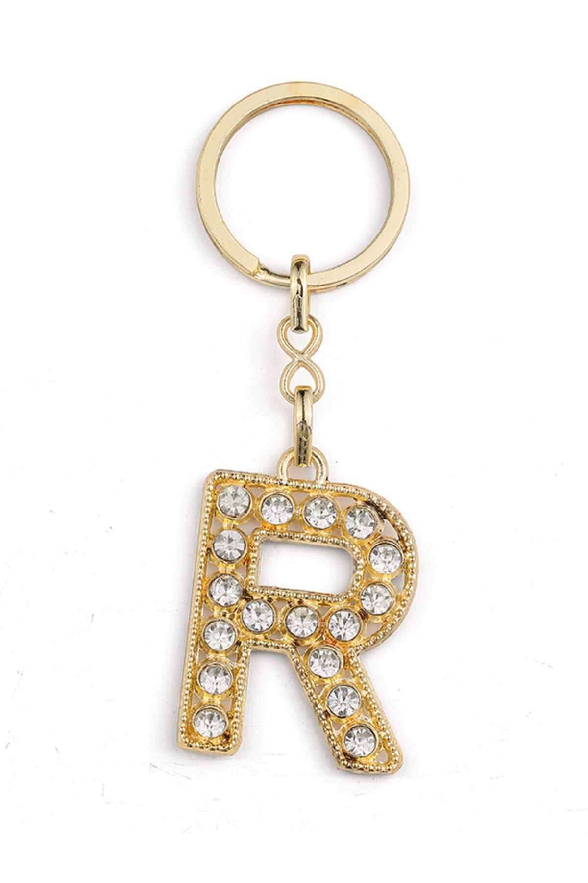 HARF TAŞLI ŞIK ANAHTARLIK GOLD R HARFİ
