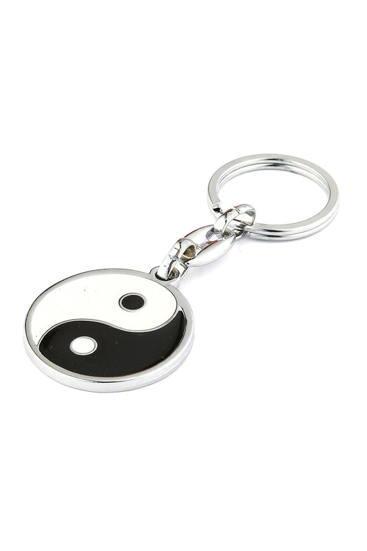 Unisex Ying Yang Siyah Beyaz Tasarımlı Anahtarlık ''NewLifePromosyon''