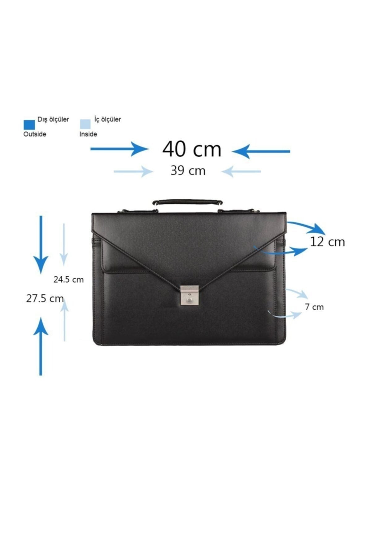 Unisex Siyah Lüx Çanta Kaliteli Çok Bölmeli Evrak Çantası