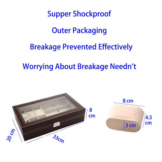 Watch Box 6+3 Watch Box Stock Wooden Glasses Case Pu Watch Jewelry Box