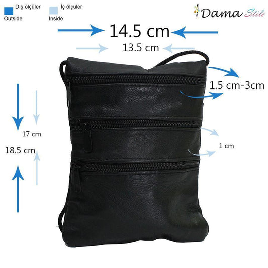 3-Piece Soft Original Leather, Passport Holder, Umrah Neck Bag