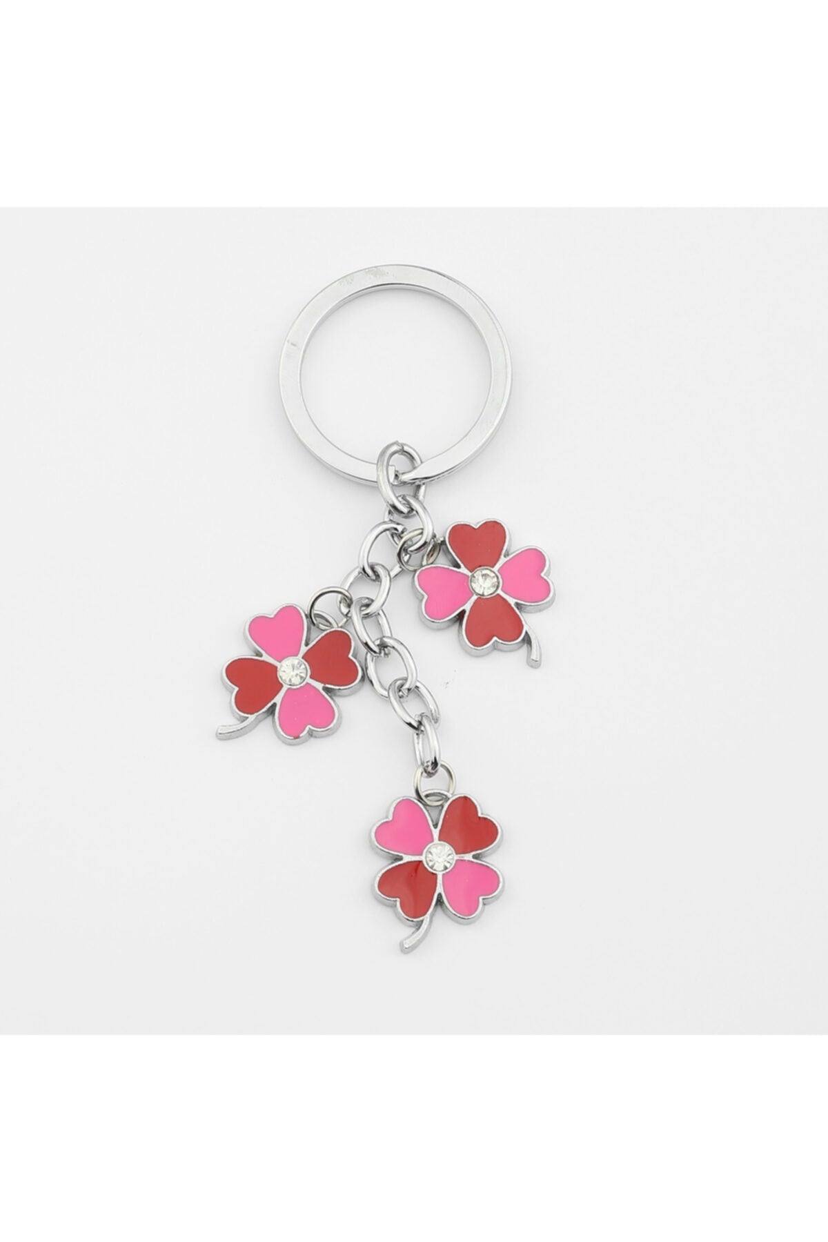 Yonca Modeli Taşlı Anahtarlık