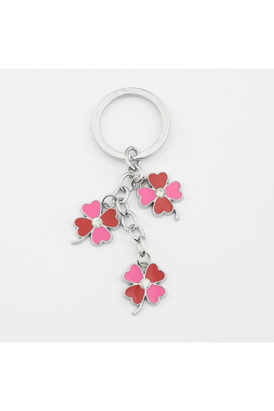 Yonca Modeli Taşlı Anahtarlık