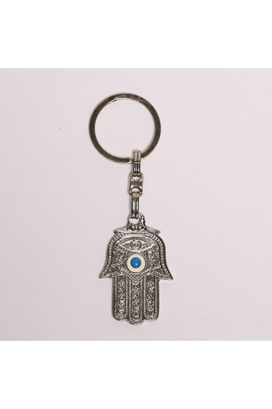 Fatmanın Eli Temalı Gümüş Rengi Metal Anahtarlık