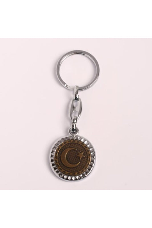 Yenihayat Ay-yıldız Tasarımlı Bronz-metal Anahtarlık