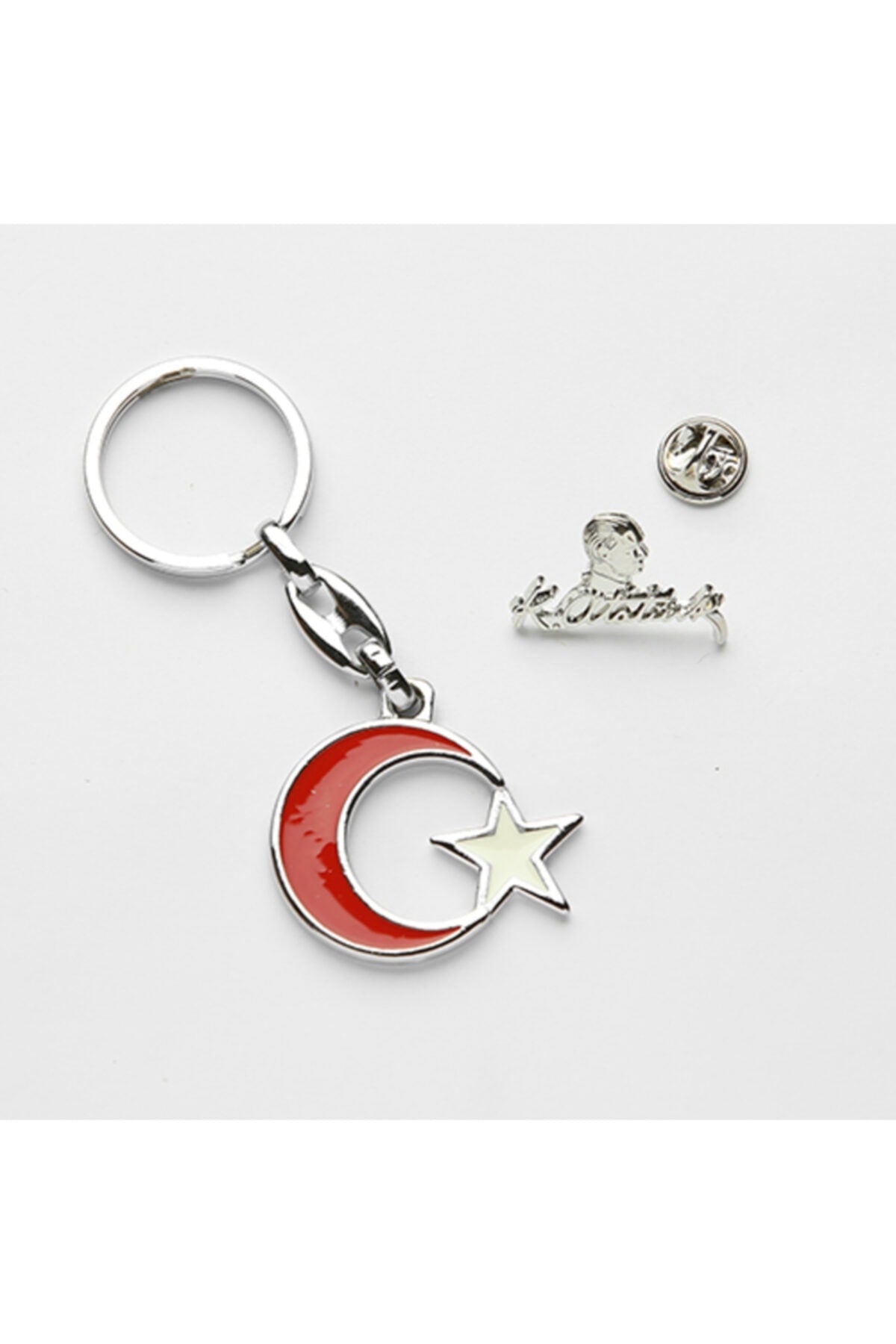 Ay-yıldız Tasarımlı Anahtarlık + Imza Rozet