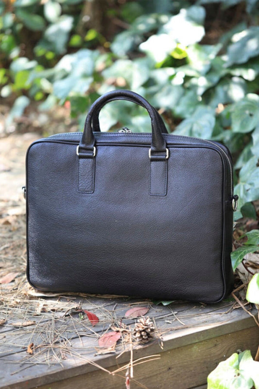 Siyah Laptop Girişli Deri Evrak Çantası