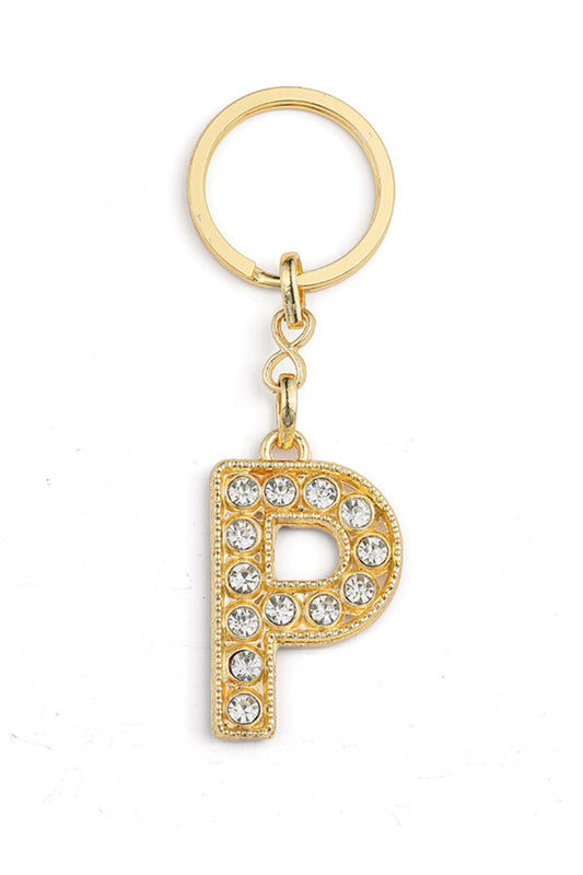 HARF TAŞLI ŞIK ANAHTARLIK GOLD P HARFİ