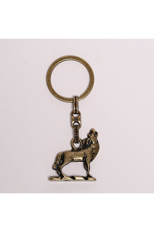 Yenihayat Kurt Temalı Bronz Rengi Krom Anahtarlık