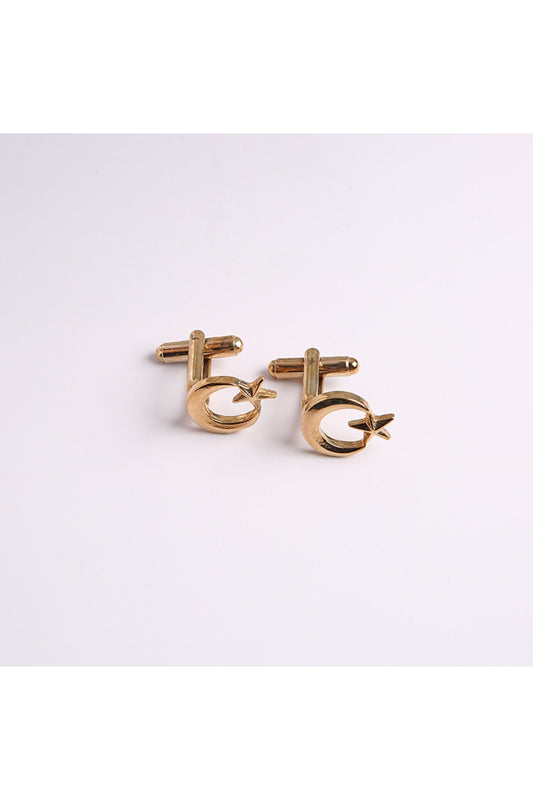 Sarı Ay-yıldız Kol Düğmesi