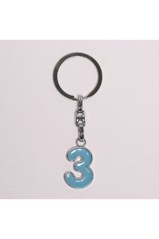 Açık Mavi 3 Rakamlı Çelik Anahtarlık