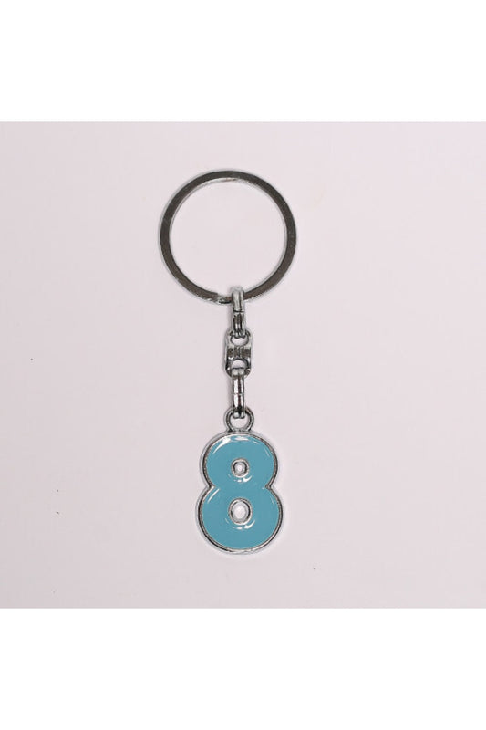 Açık Mavi 8 Rakamlı Çelik Anahtarlık