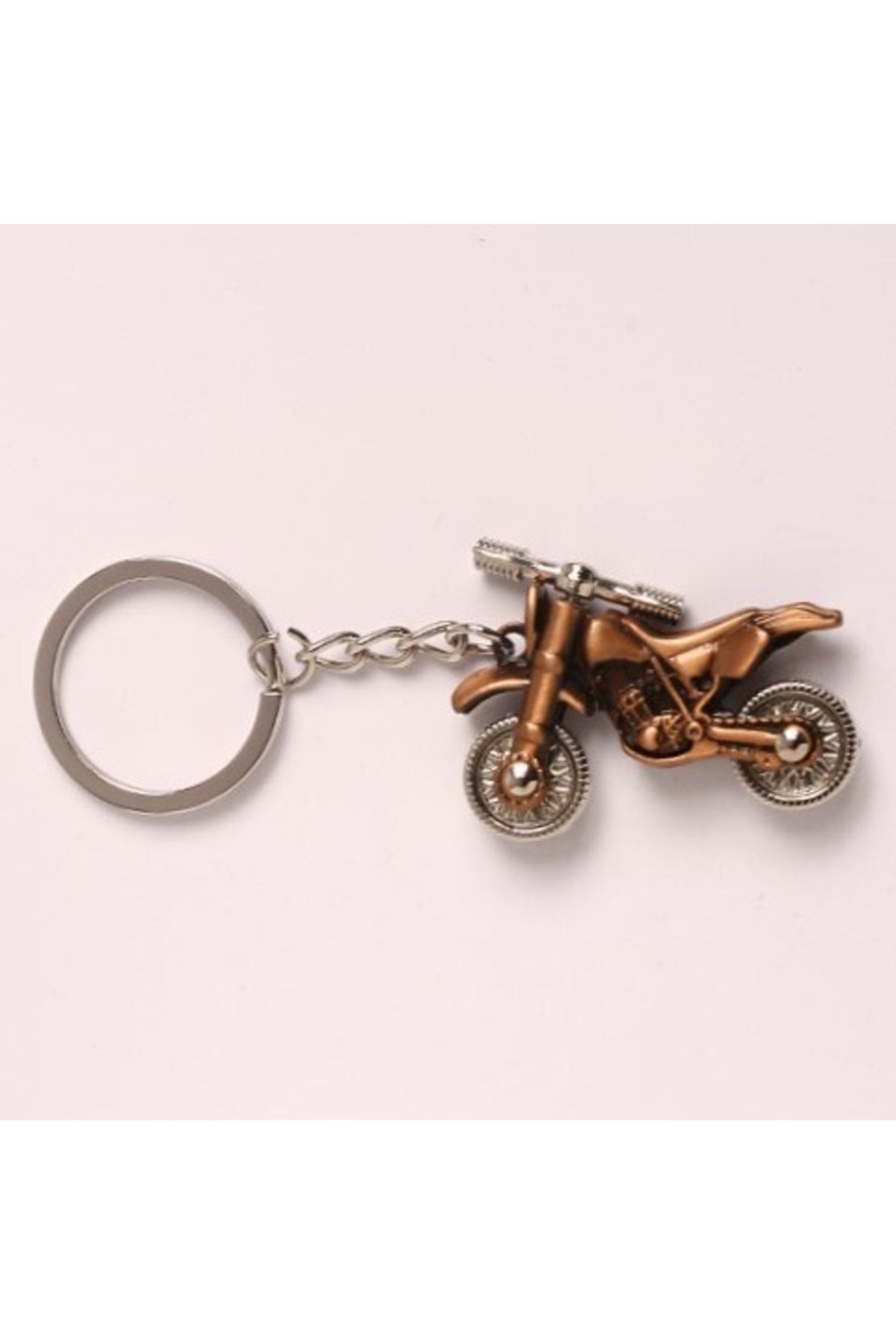 Bronz Motorsiklet Tasarımlı Metal Anahtarlık