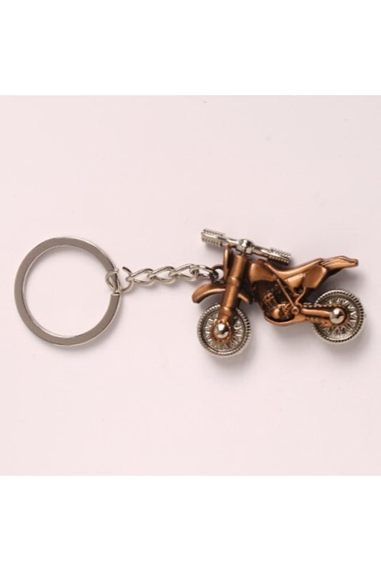 Bronz Motorsiklet Tasarımlı Metal Anahtarlık