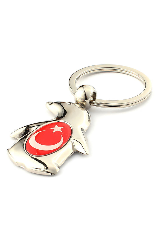 Pengüen Figürlü Ay Yıldız Damla Logolu Anahtarlık ''NewLifePromosyon''
