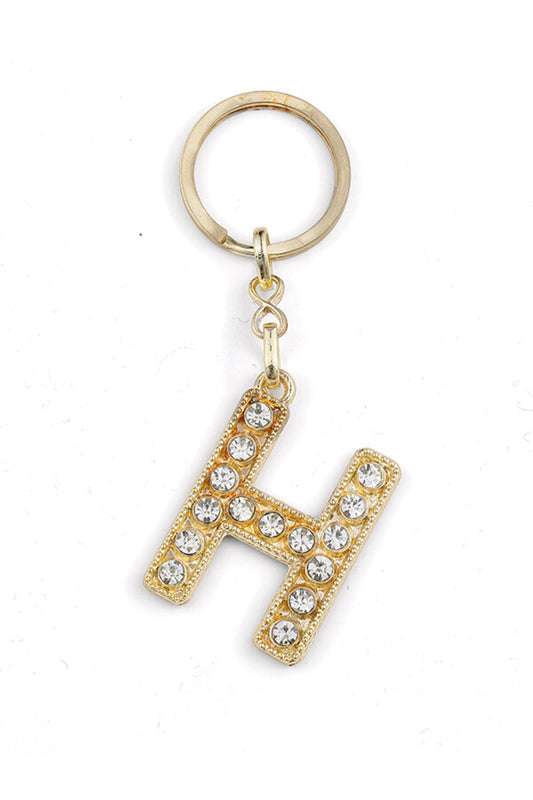 HARF TAŞLI ŞIK ANAHTARLIK GOLD H HARFİ