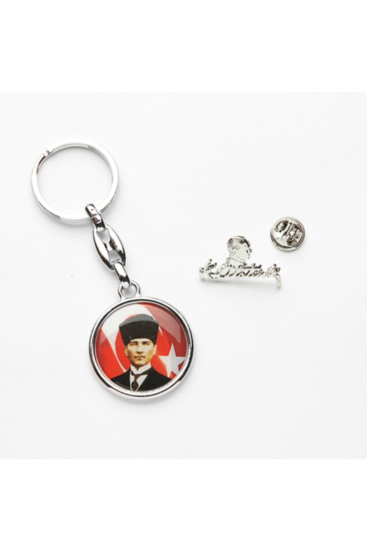 Mustafa Kemal Atatürk Tasarımlı Anahtarlık + Imza Rozet