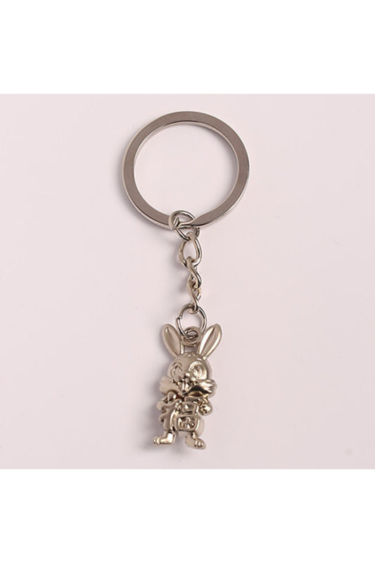 Tavşan Figür Tasarımlı Çelik-krom Anahtarlık