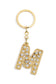 HARF TAŞLI ŞIK ANAHTARLIK GOLD M HARFİ