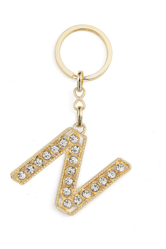 HARF TAŞLI ŞIK ANAHTARLIK GOLD N HARFİ