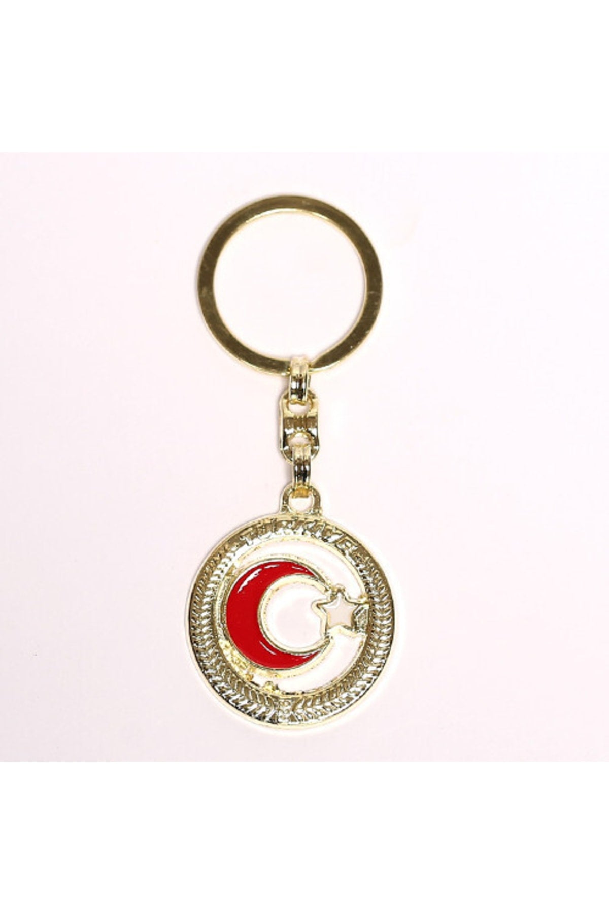 Gold Rengi Ay-yıldız Temalı Çelik Anahtarlık